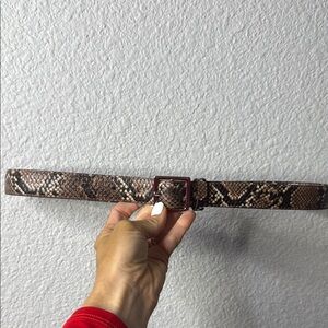 Snakeskin Patterned Tan Reptile Belt
